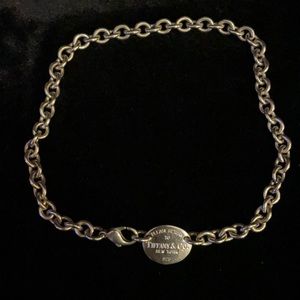 Tiffany & Co. Oval SilverTag Choker Sterling Silver